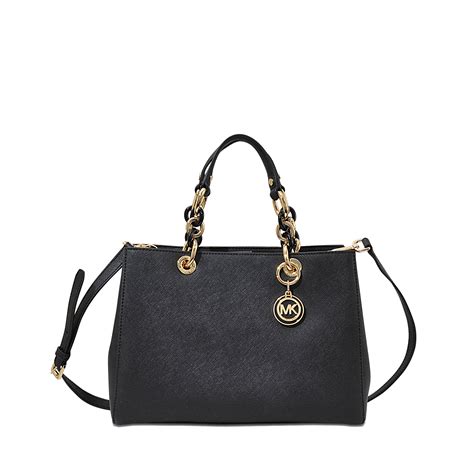 michael kors cynthia medium satchel black|Amazon.com: Michael Kors Womens Cynthia Satchel Black .